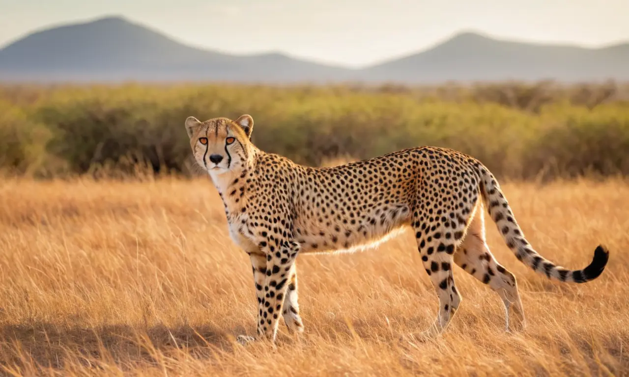 Savanna luminosa con un veloz guepardo