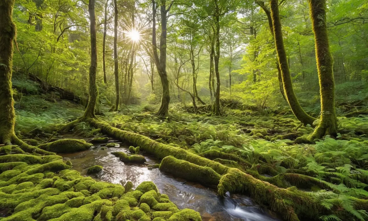 Bosque vibrante y diverso lleno de vida