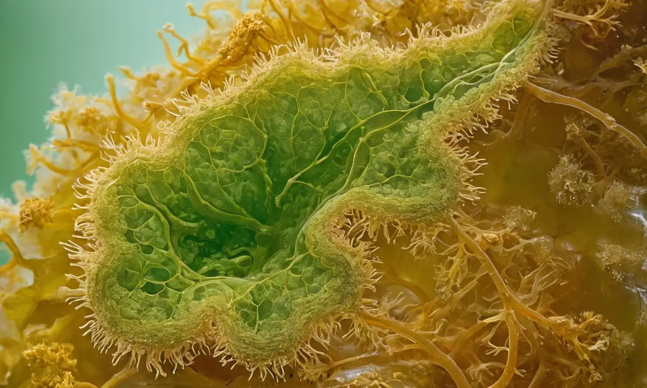 Amoeba vibrante en un entorno microscópico