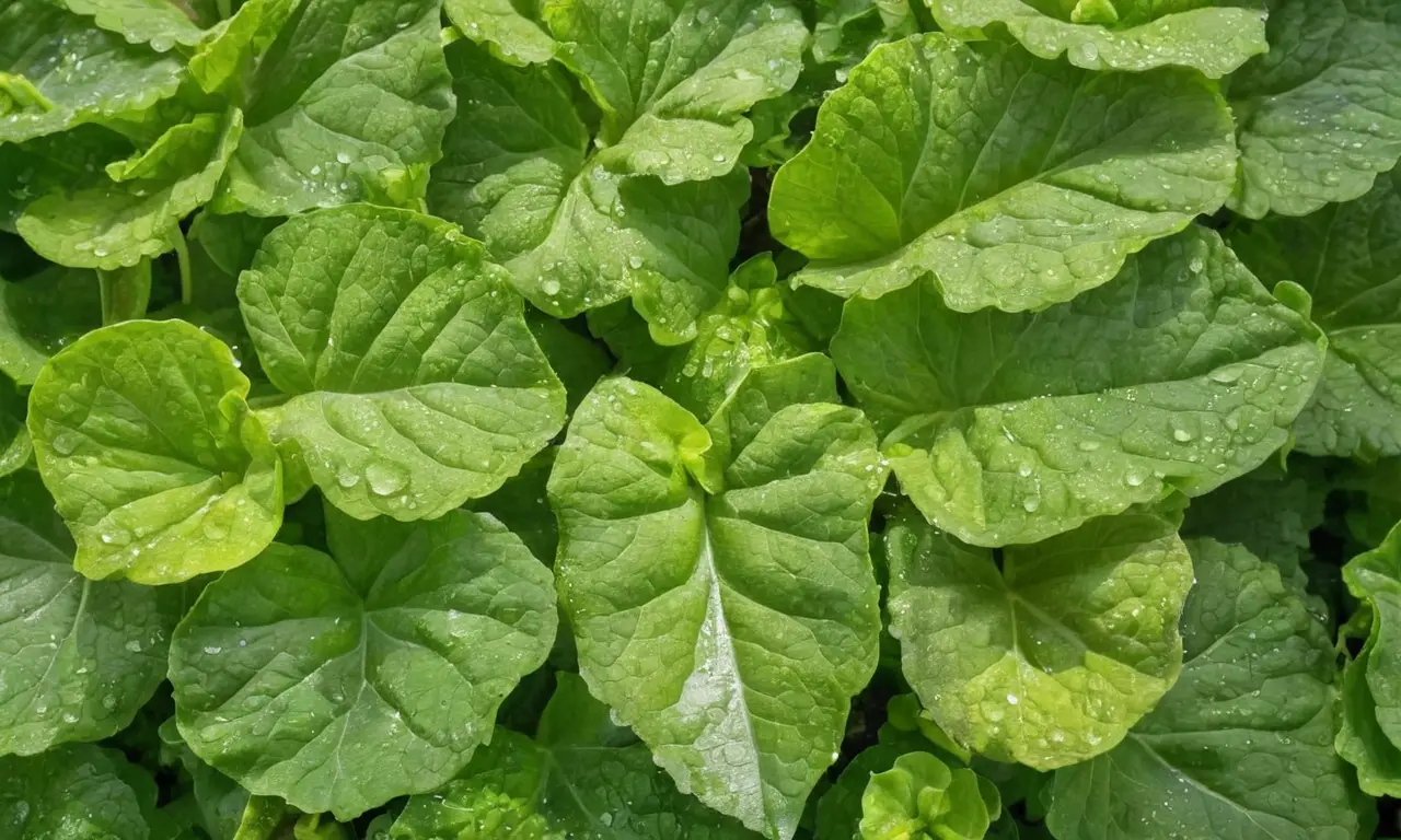 Hojas verdes brillantes bajo luz suave