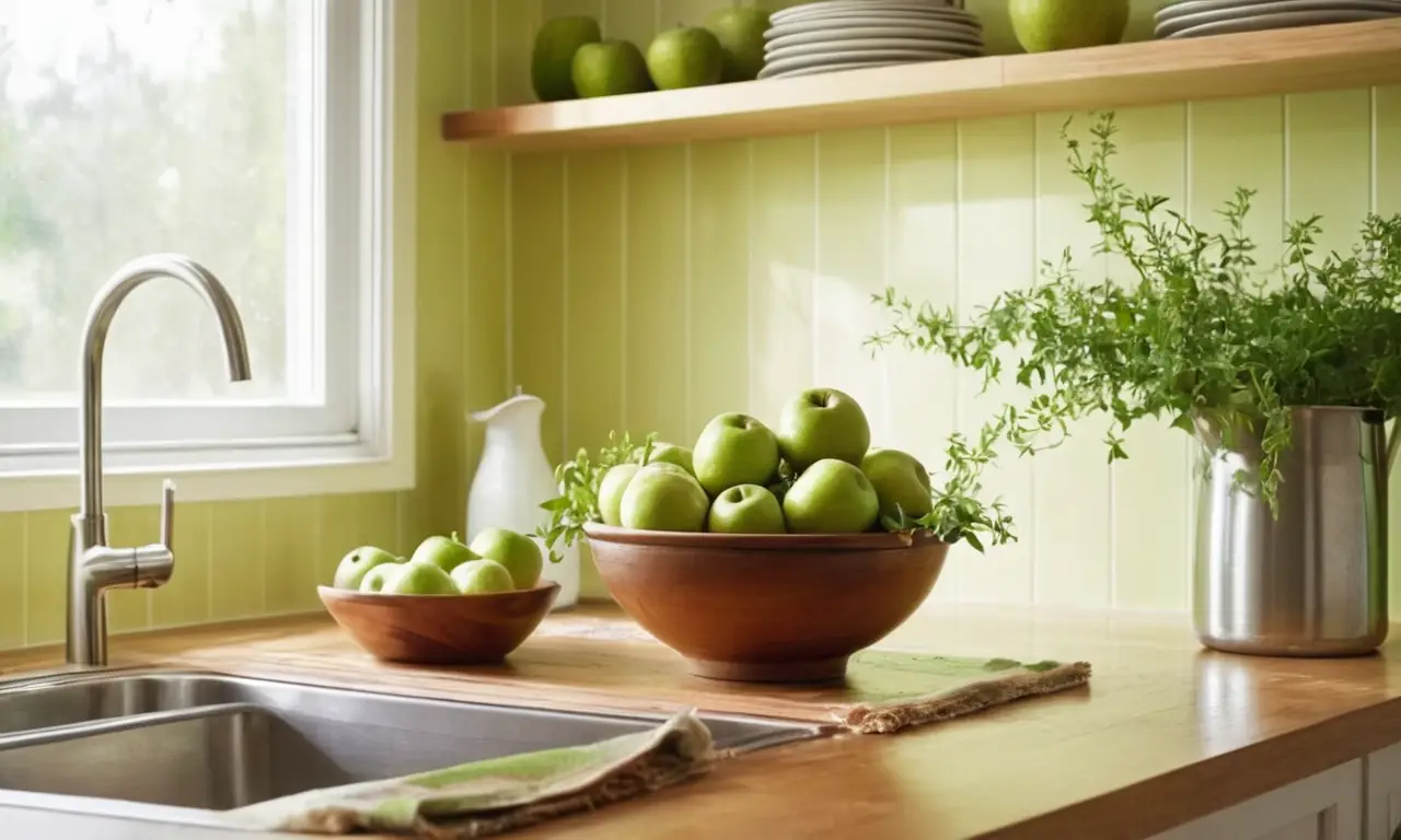 Cocina iluminada, acogedora y sostenible
