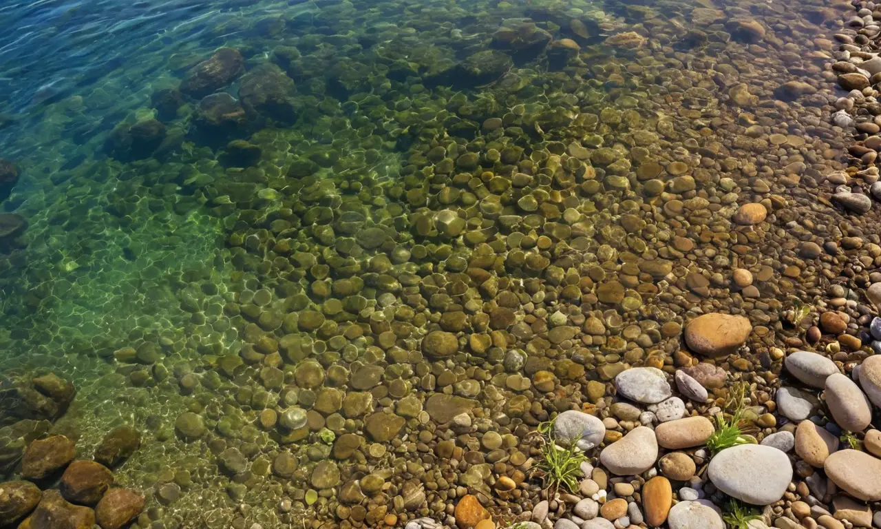 Un paisaje acuático vibrante y detallado