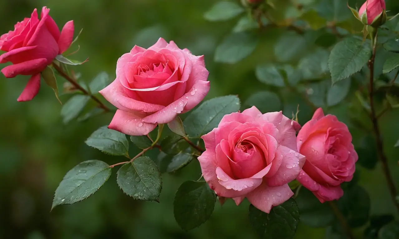 Rosas rojas brillantes simbolizan amor y belleza