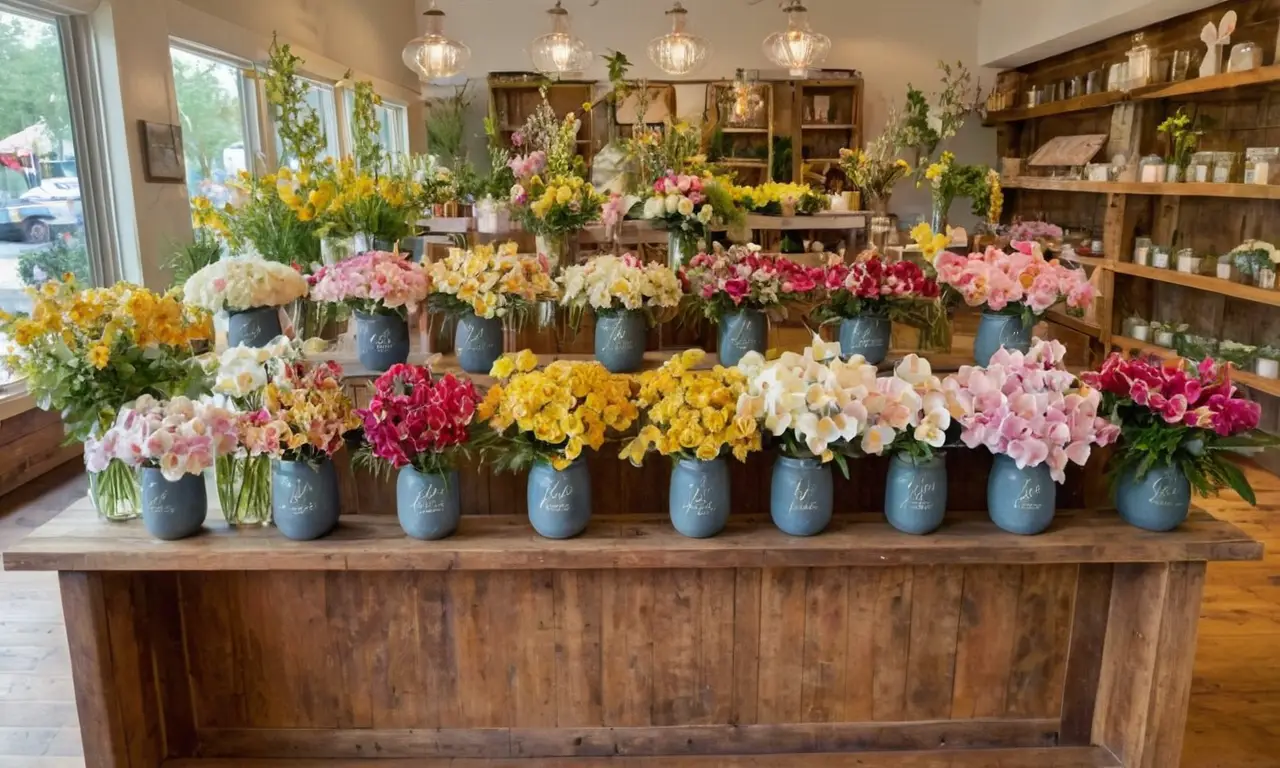 Tienda de flores llena de color y luz