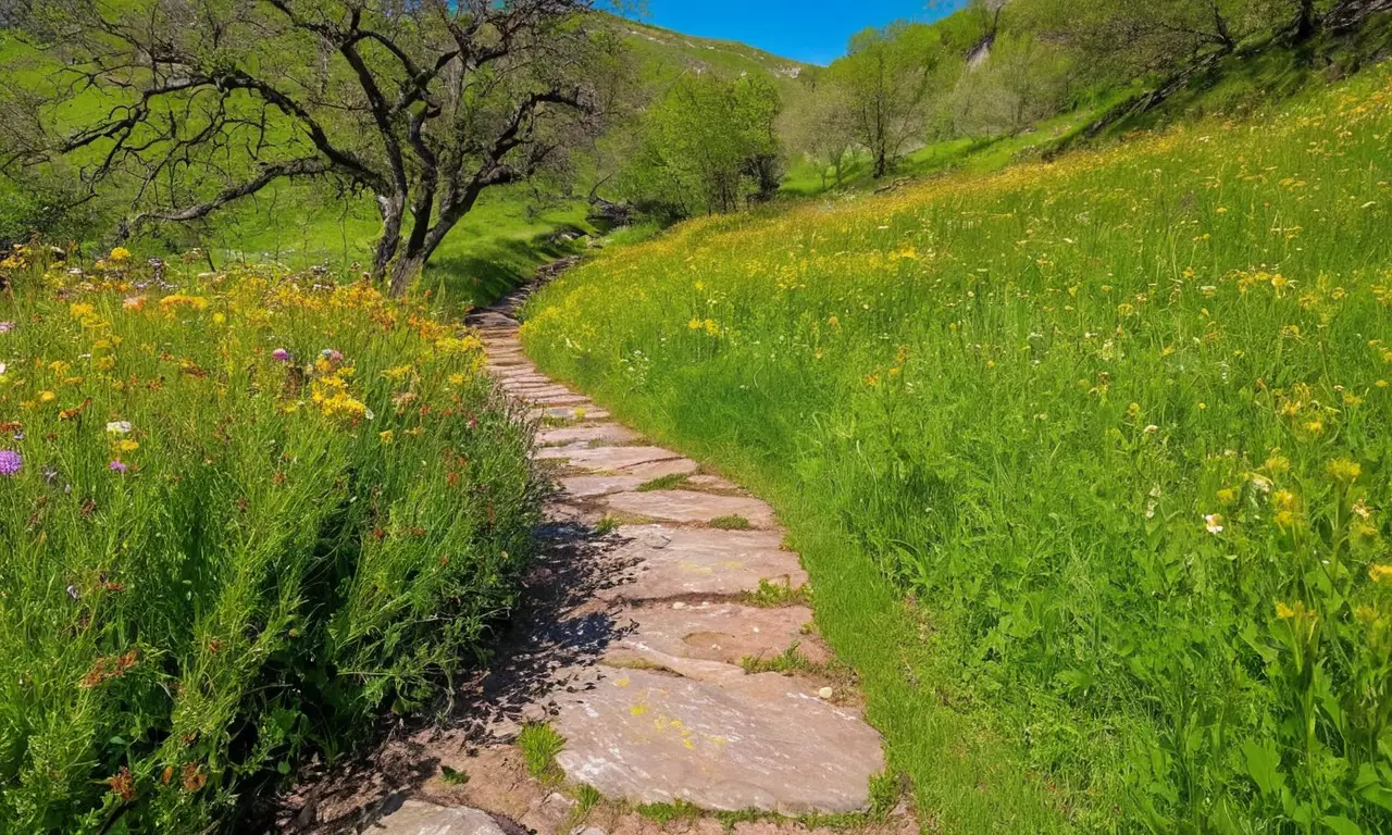 Paisaje rural vibrante y lleno de vida