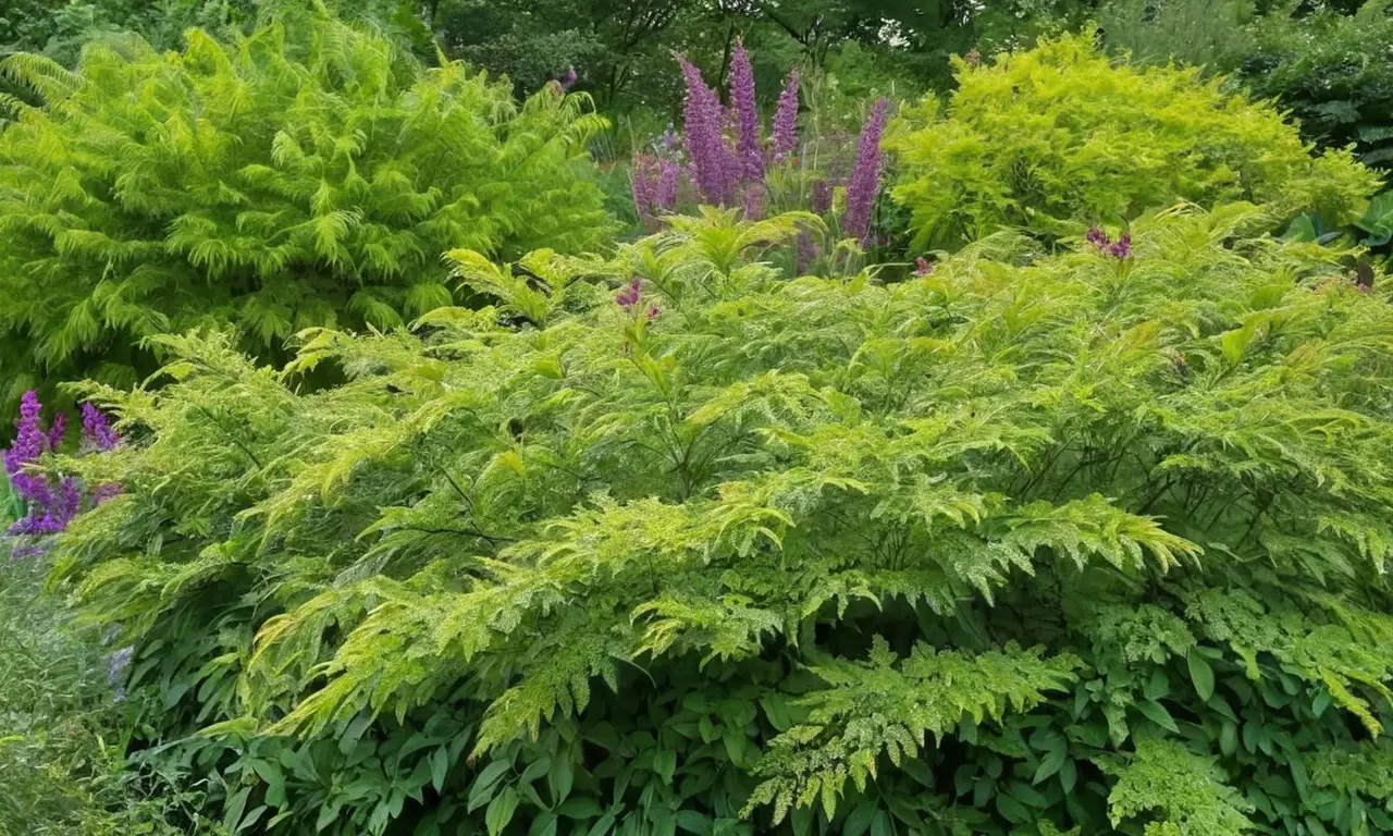 Jardín vibrante y armonioso con flora abundante