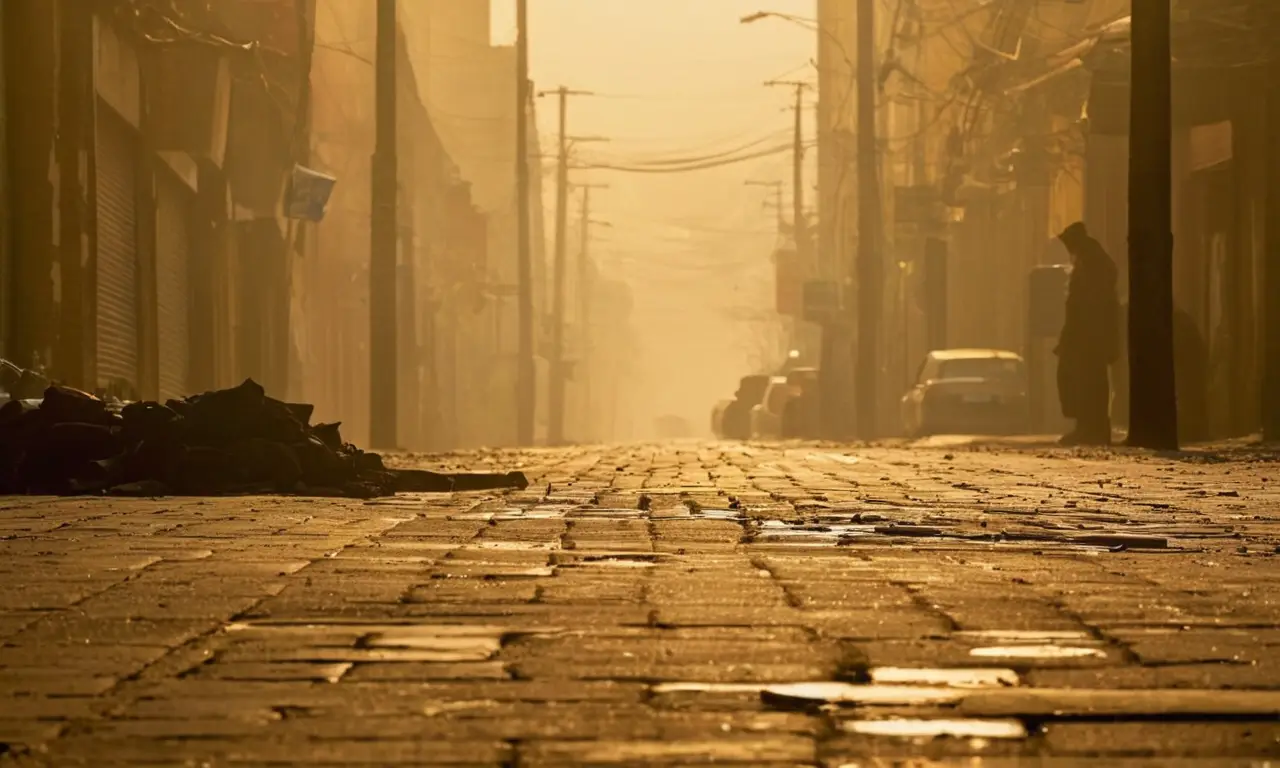 Ciudad contaminada y vida urbana abrumadora