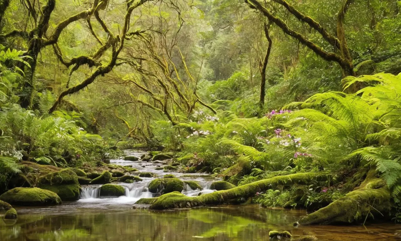 Selva vibrante con biodiversidad y tranquilidad visual