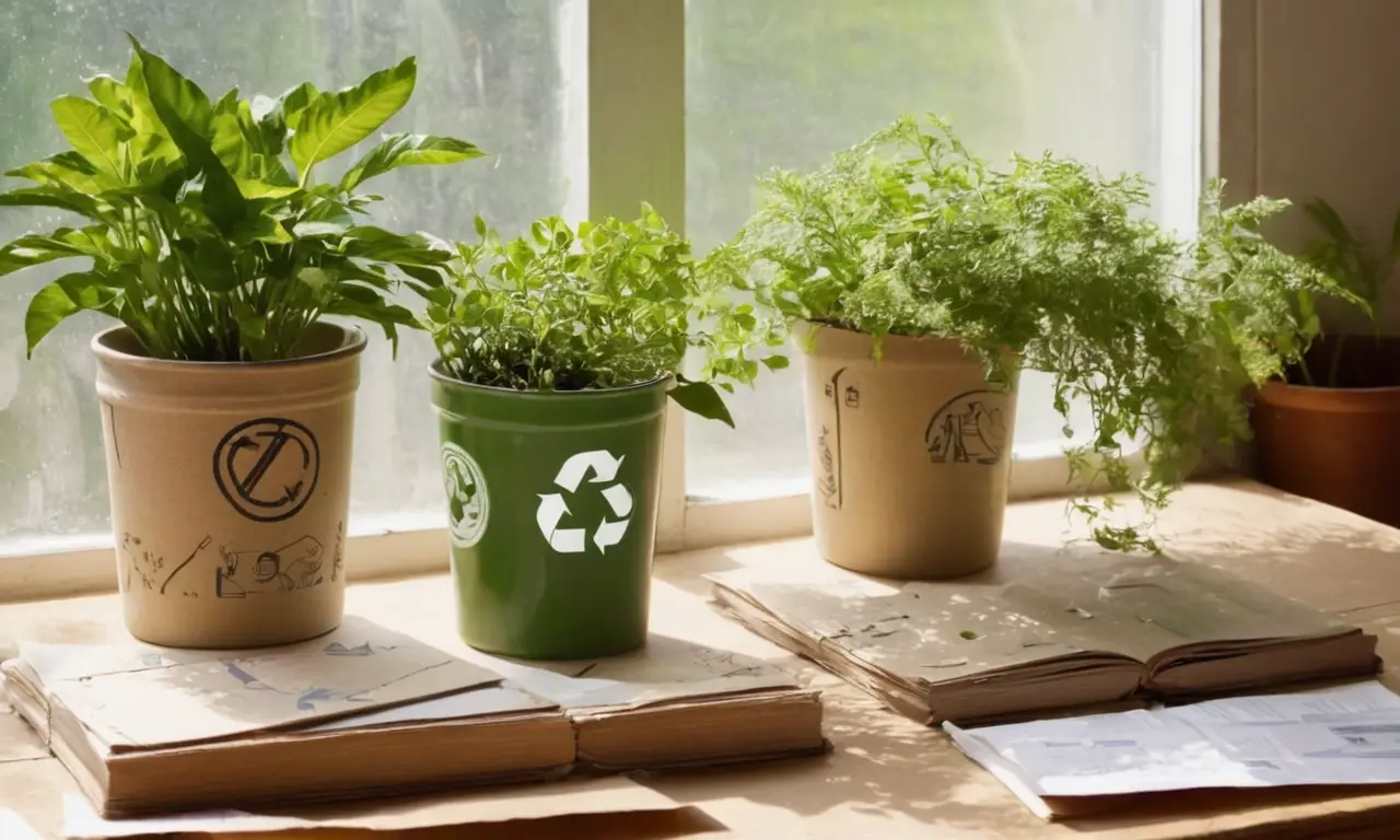 Escena ecológica vibrante y organizada en mesa