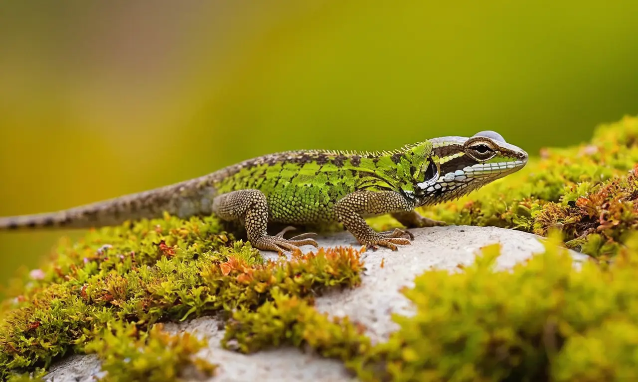 Luz dorada sobre un lizard en la ciudad