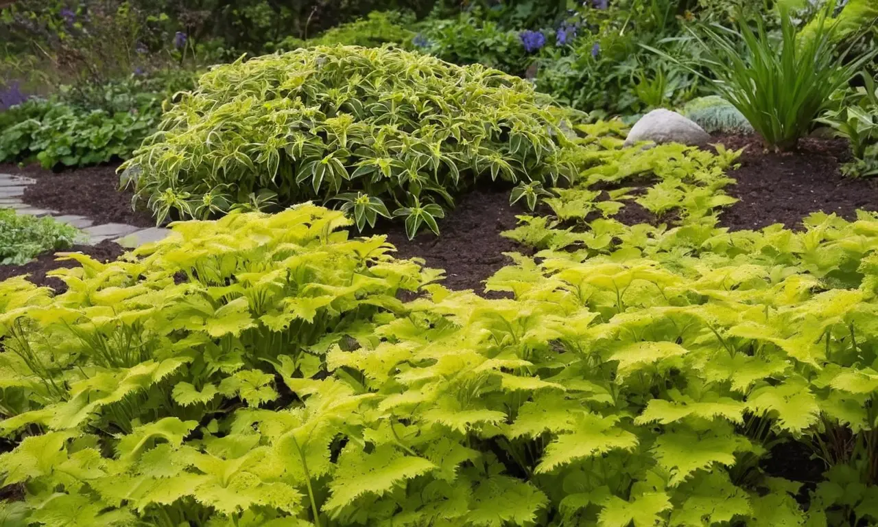 Paisaje vibrante de plantas y texturas