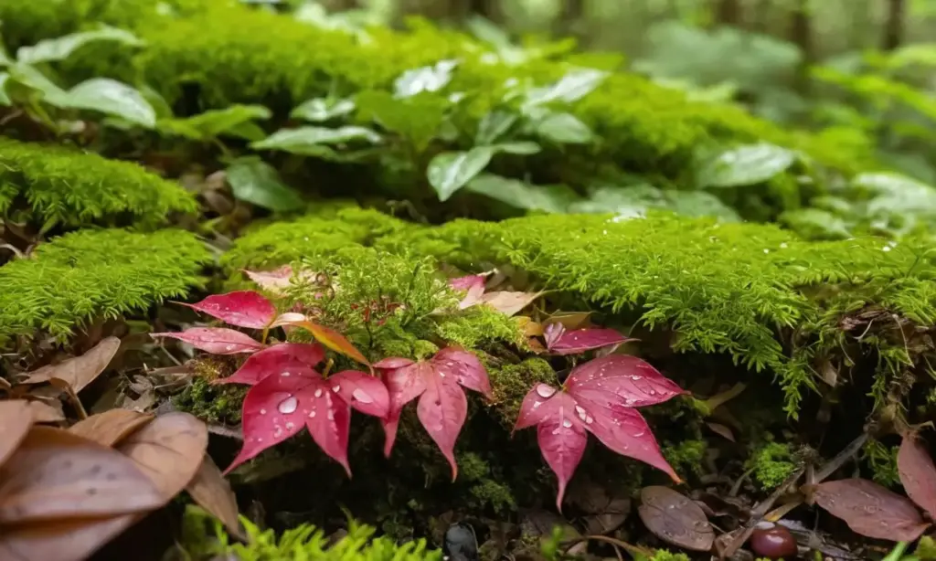 Plantas verdes vibrantes con luz suave