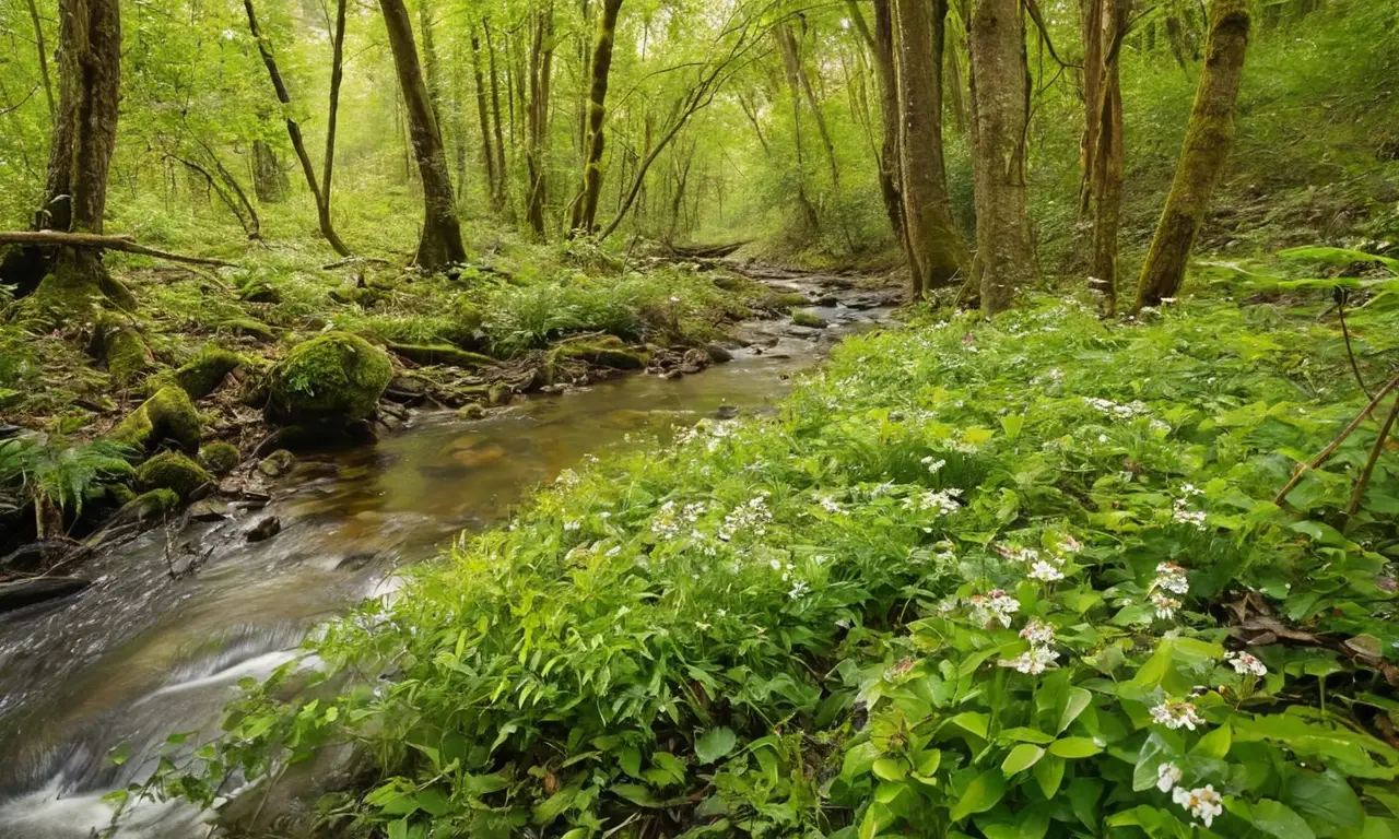 Bosque vibrante lleno de vida y biodiversidad