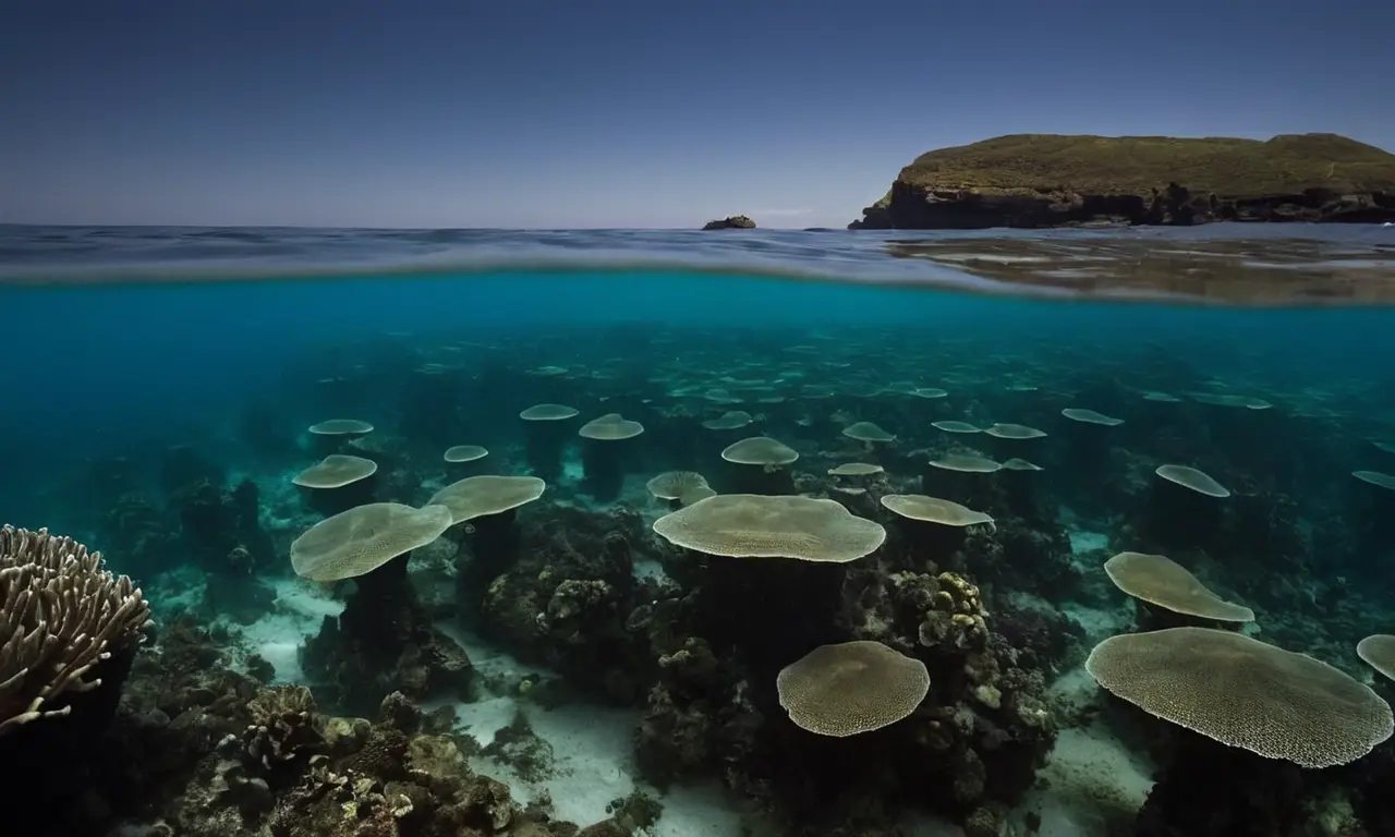 Profundidades marinas oscuras y bioluminiscencia sutil