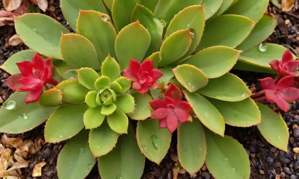 Ramillete suculento con hojas verdes vibrantes