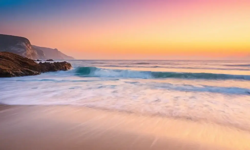 Mar sereno con colores vibrantes y vida