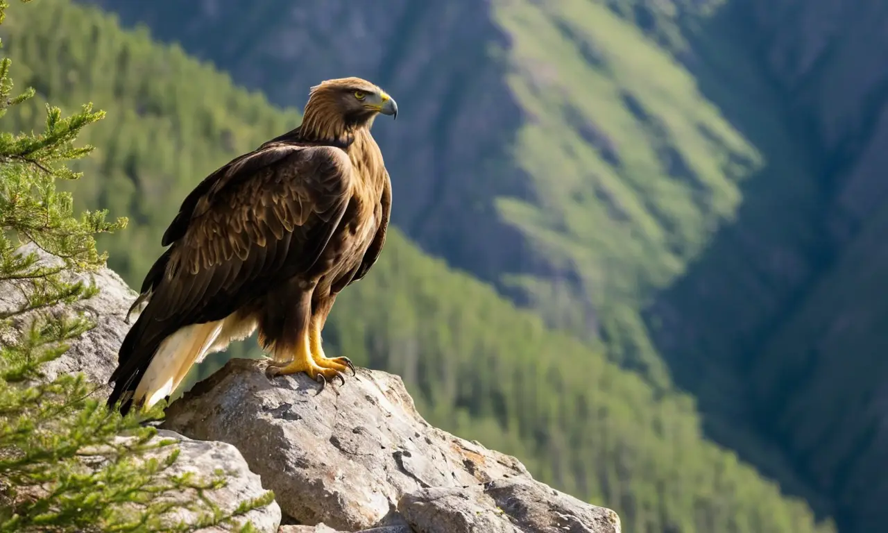 Águila dorada majestuosa en un paisaje salvaje