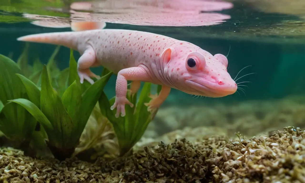 Axolotl en un entorno acuático sereno