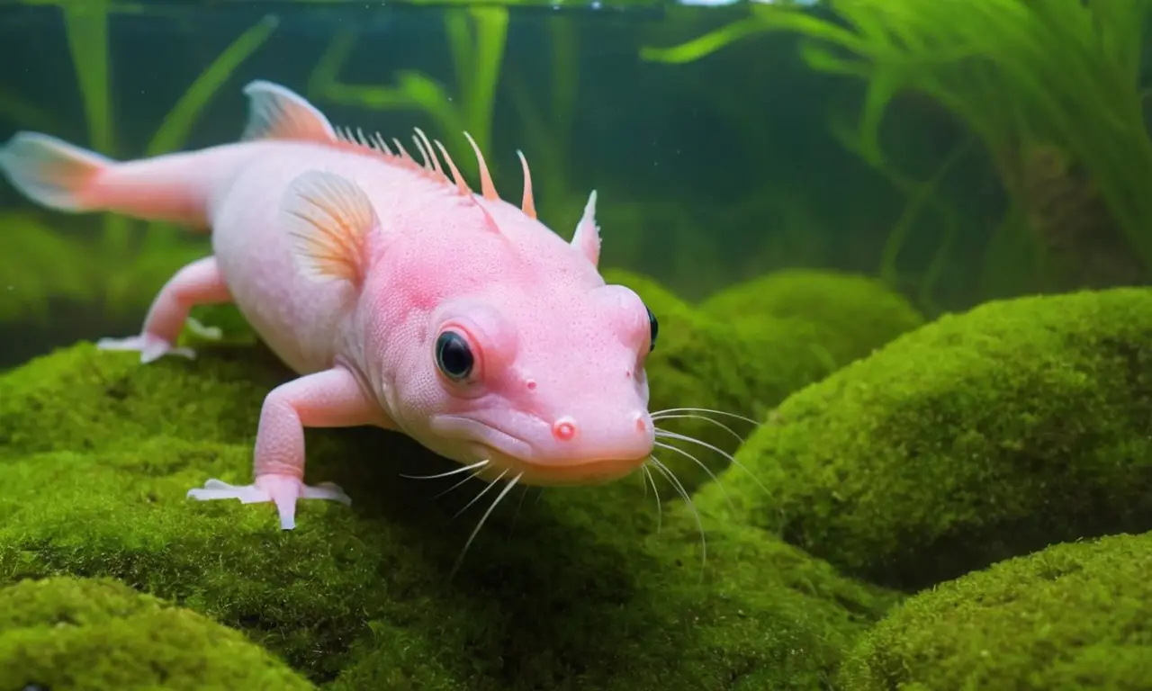 Axolote realista en un entorno sereno