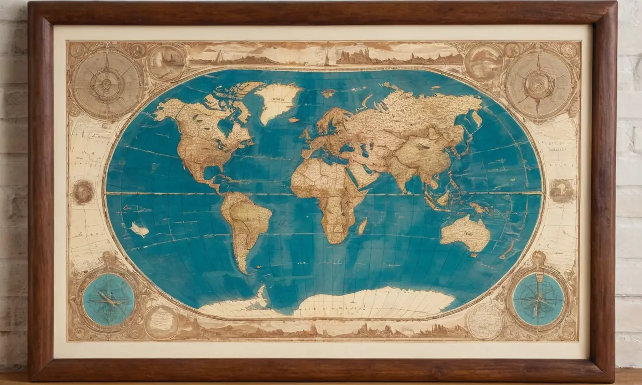 Mapa antiguo sobre mesa evoca exploraciones