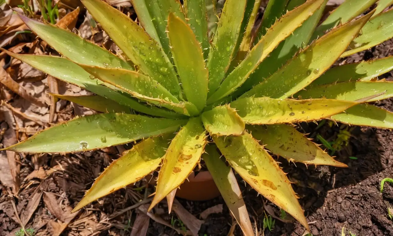 Aloe vera muestra signos de neglecto y plagas
