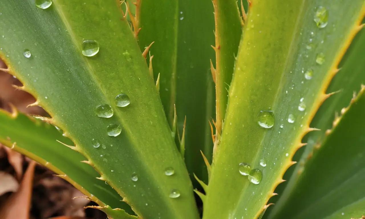 Aloe vera con hojas sanas y detalles
