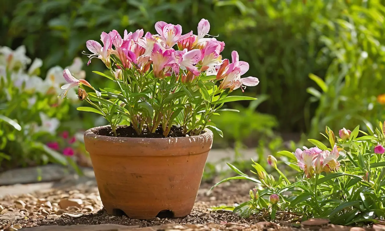 Jardín vibrante de Alstroemeria en plena floración