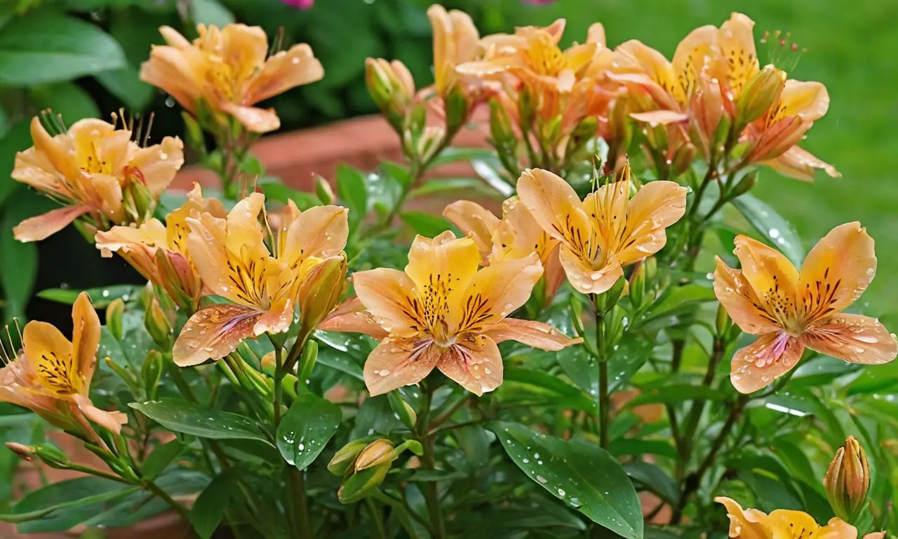 Flores vibrantes en un jardín tranquilo