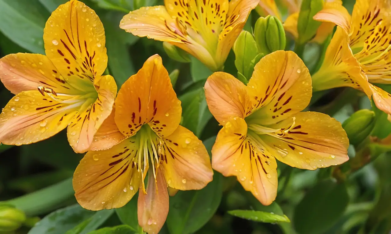 Flores Alstroemeria vibrantes en un jardín