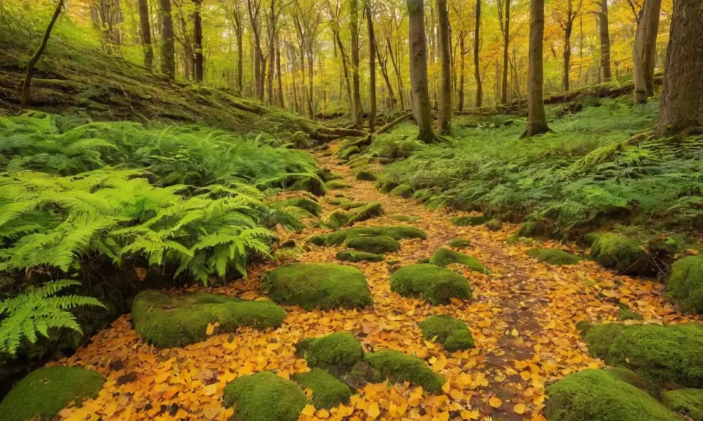 Bosque verde vibrante lleno de vida