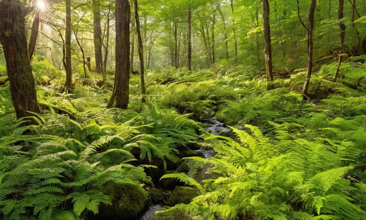 Un bosque vibrante, luz, agua y vida
