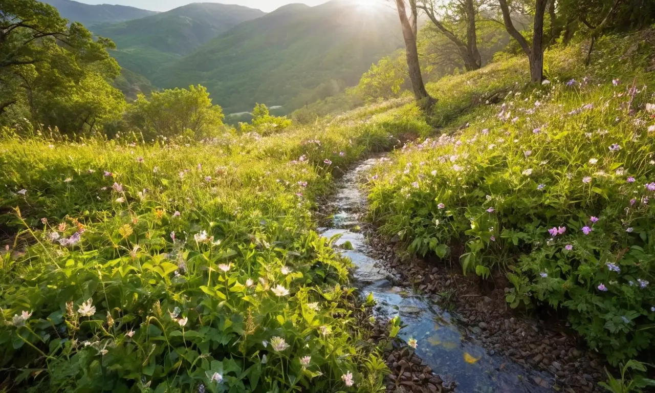 Naturaleza vibrante y serena llena de vida