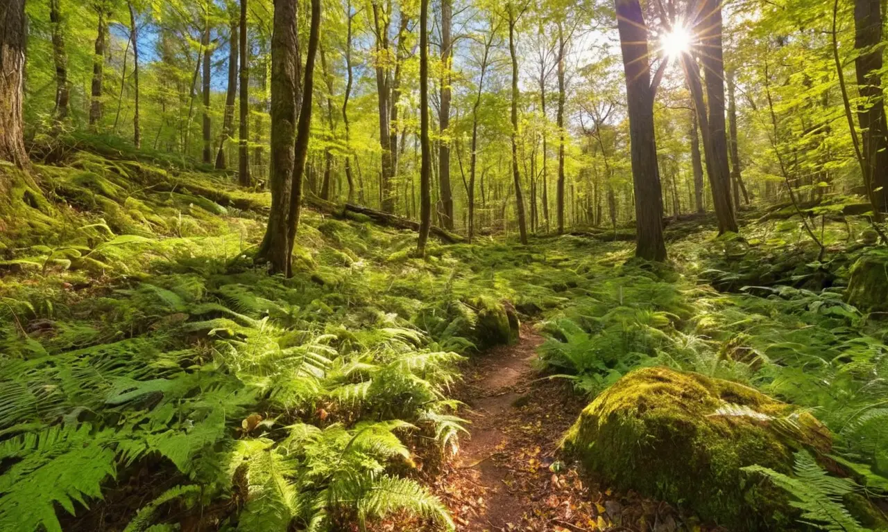 Bosque vibrante lleno de vida y tranquilidad