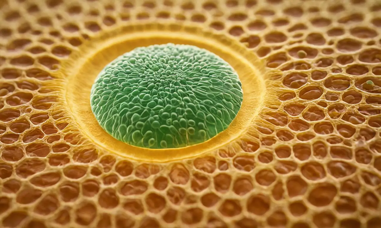 Amiloplasto en célula vegetal con detalle