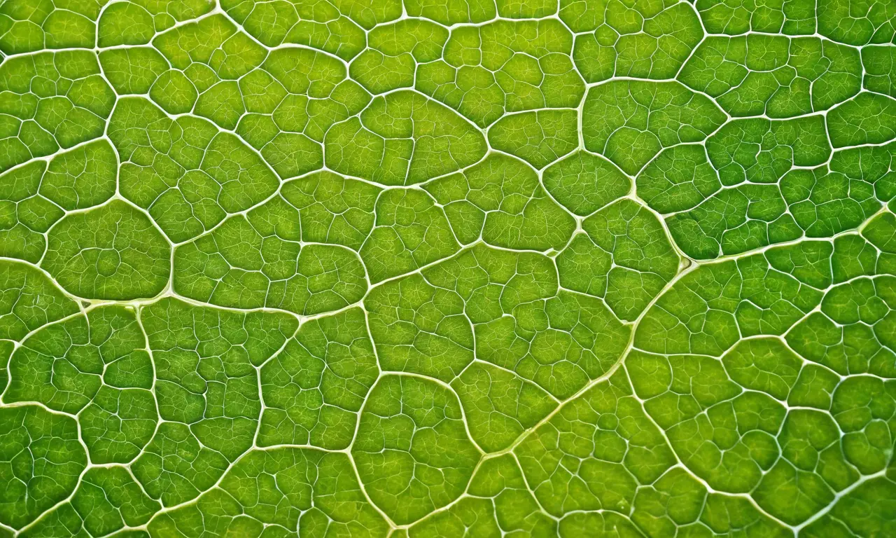 Célula vegetal verde con amilopectinas y cloroplastos
