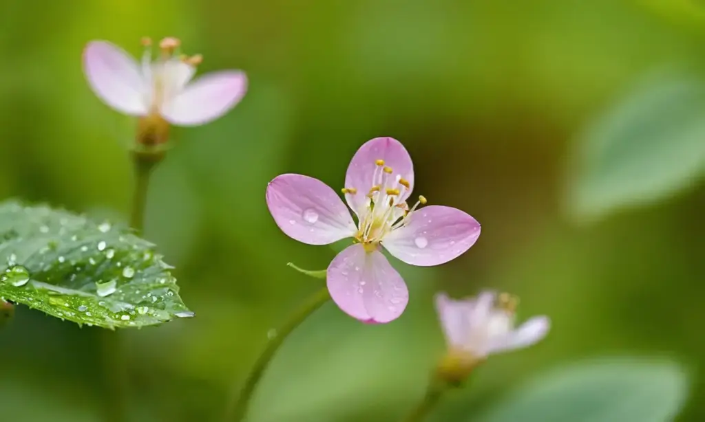 Flores vibrantes con abejas en movimiento