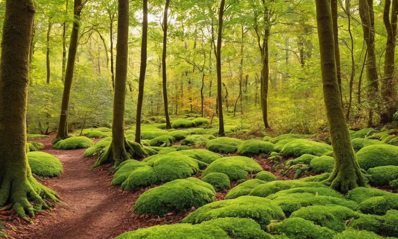 Escena forestal vibrante y biodiversa