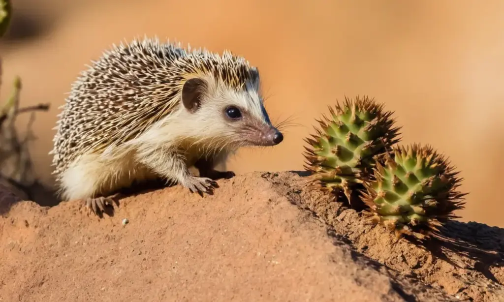 Savanna con animales y cactus bajo el sol
