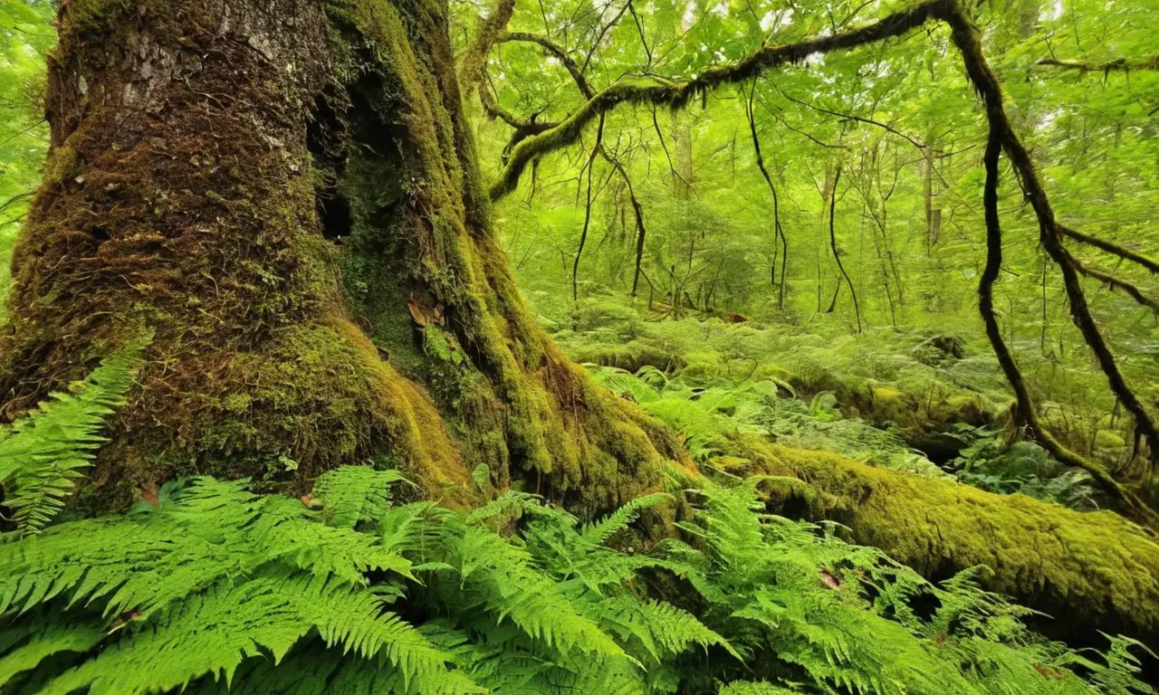 Bosque vibrante y armonioso lleno de vida