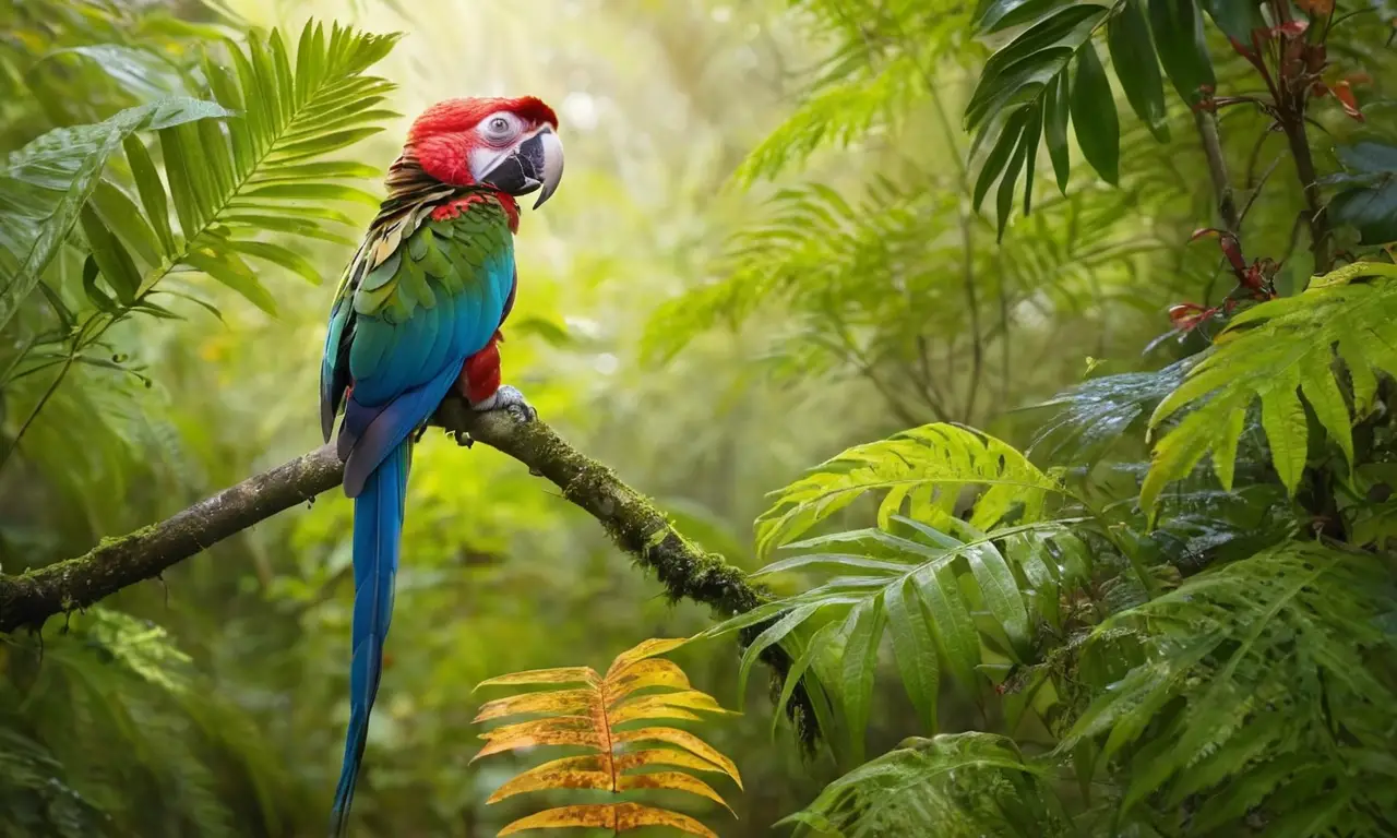 Selva vibrante y armoniosa con vida salvaje