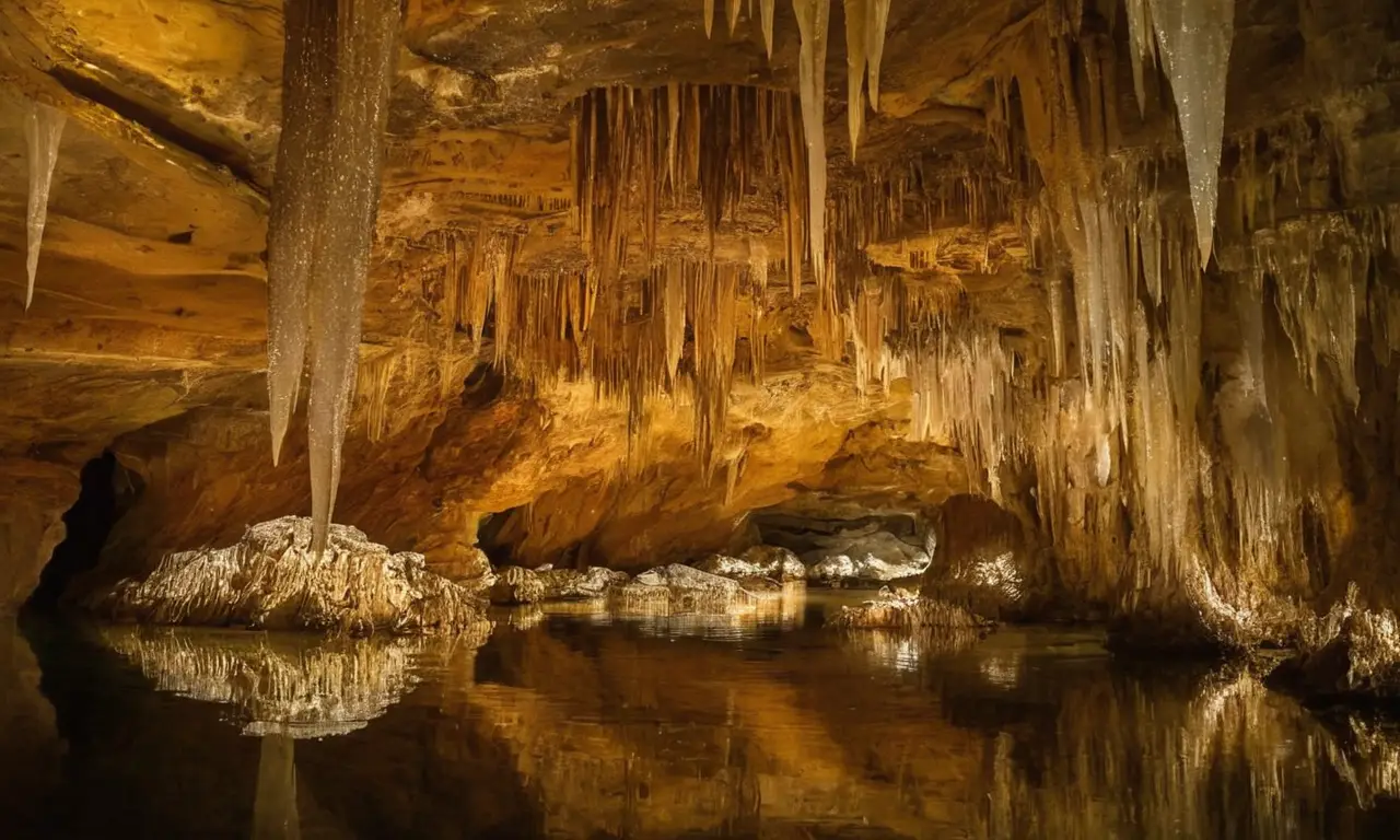 Cueva oscura con vida y misterio