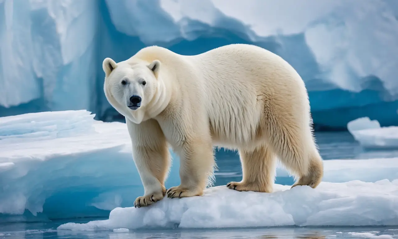 Un majestuoso oso polar destaca en el hielo