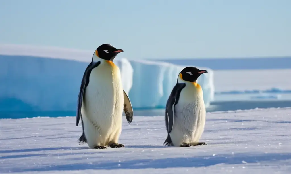 Osos polares y pingüinos en el ártico