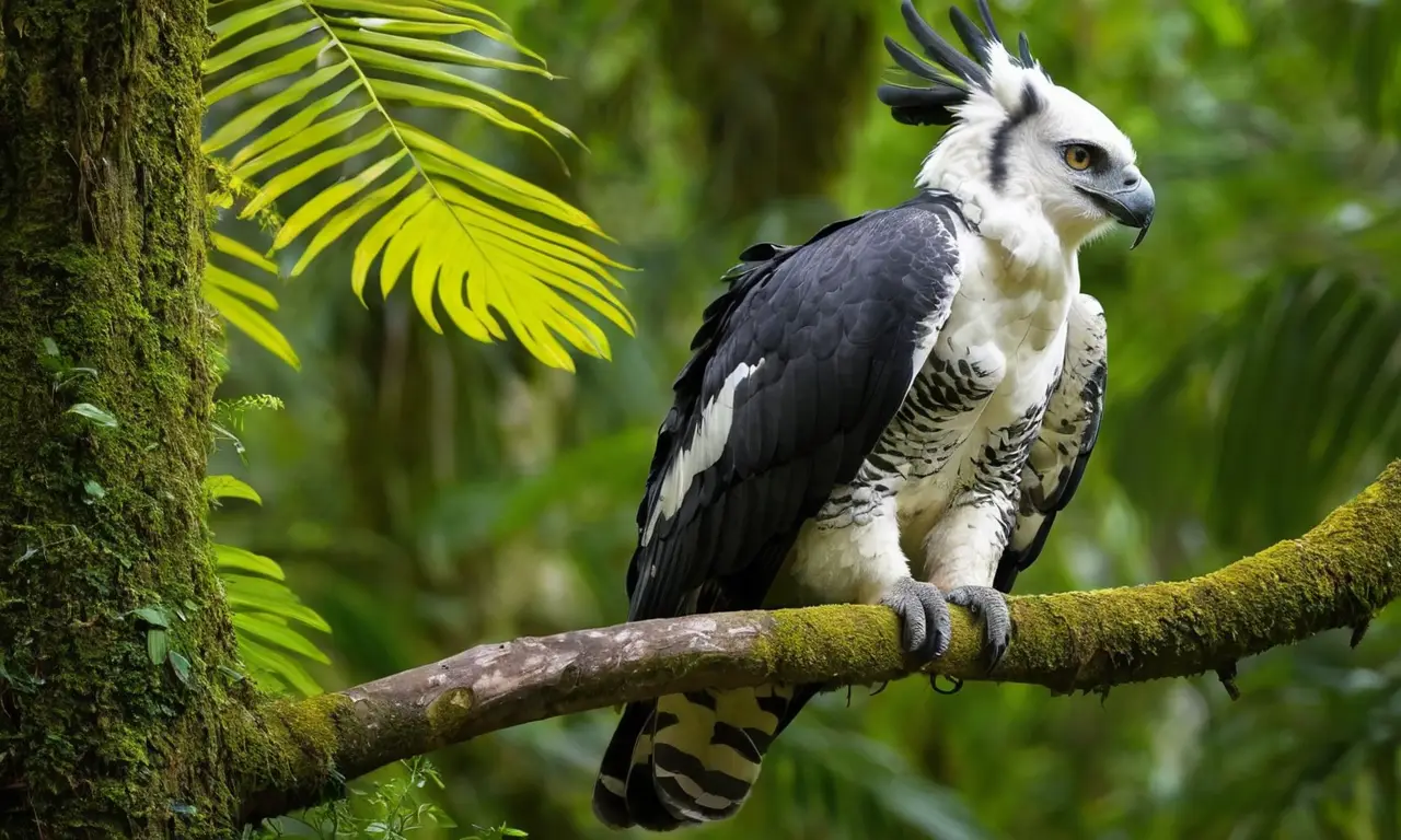 Águila harpía observa su hábitat en Panamá