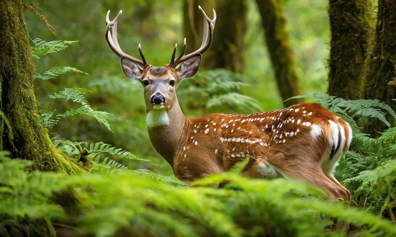 Ciervo elegante en un bosque vibrante
