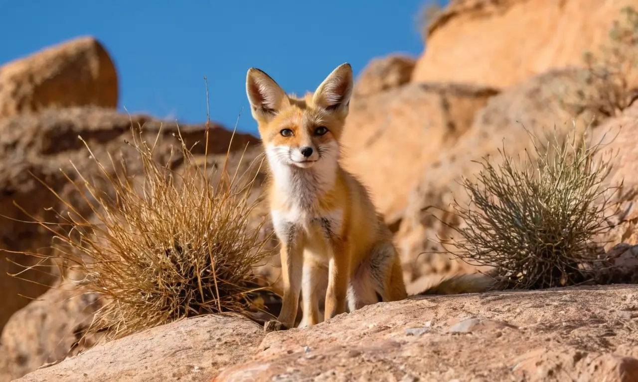 Zorro del desierto en vulnerable hábitat