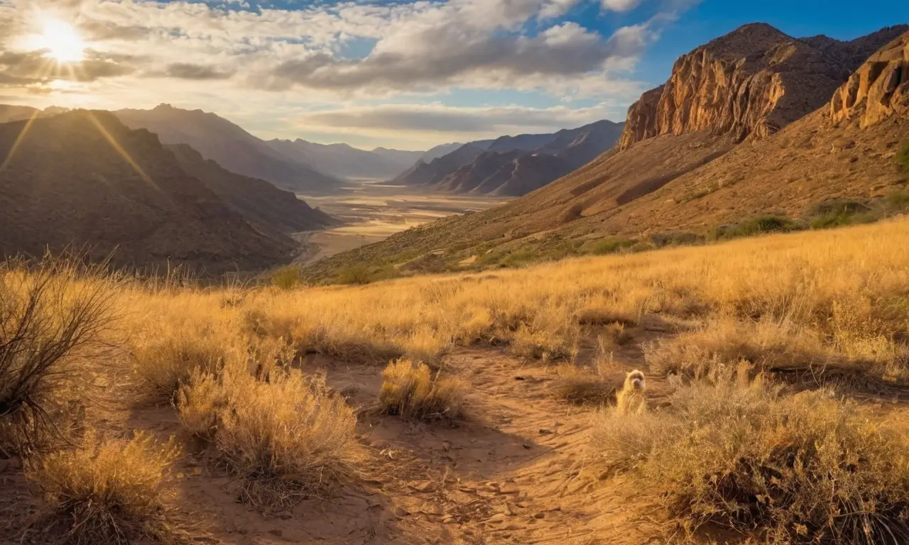Desierto vibrante con ferrets en peligro