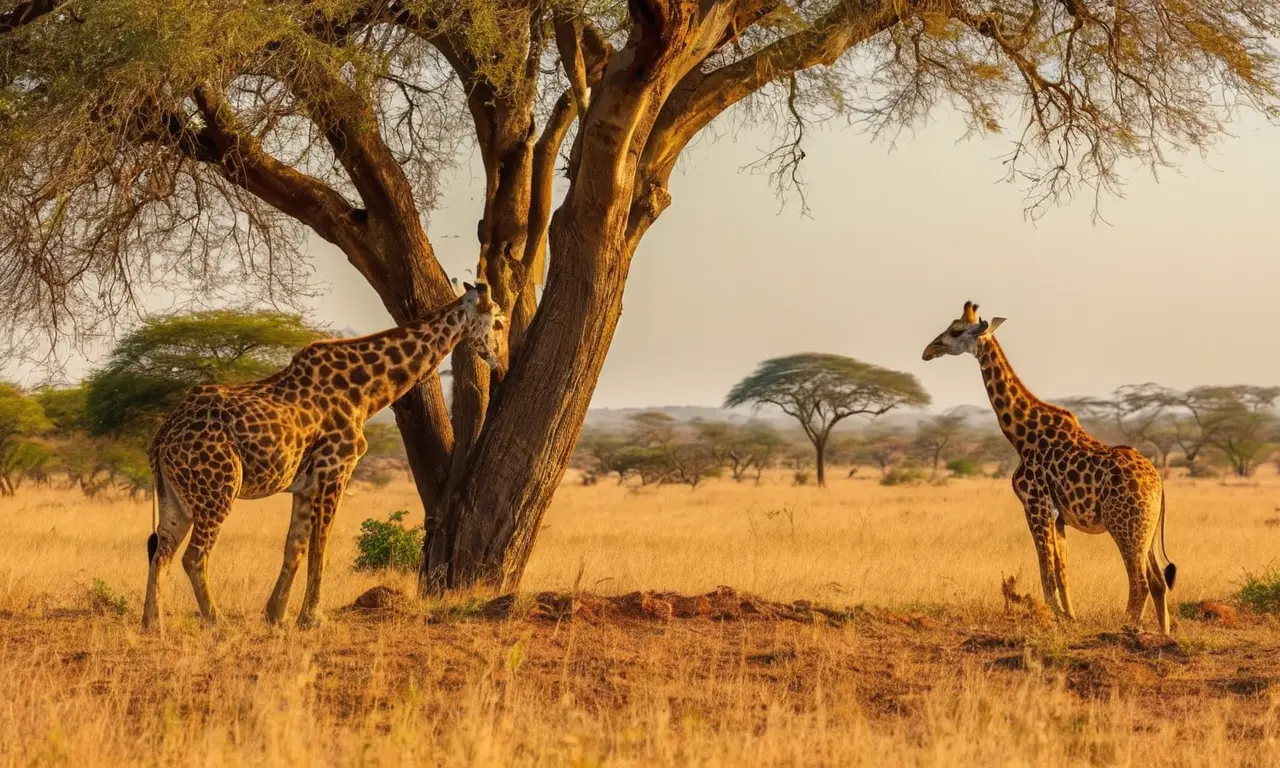 Sabana africana con majestuosa fauna y paisajes
