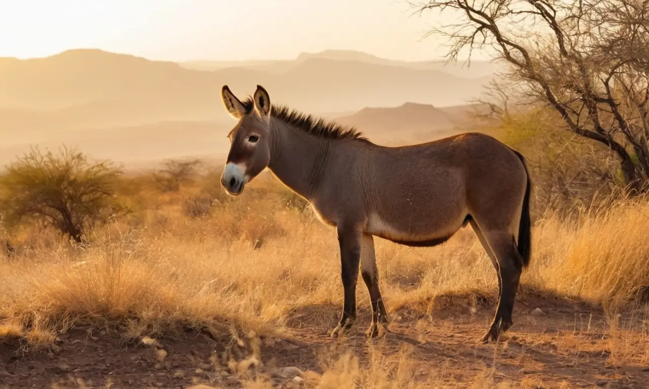 Un burro salvaje destaca en la sabana