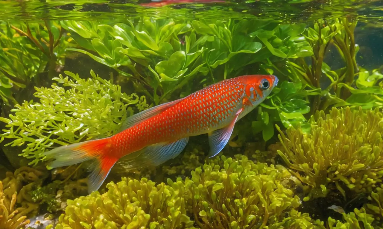 Pez colorido en un ecosistema acuático